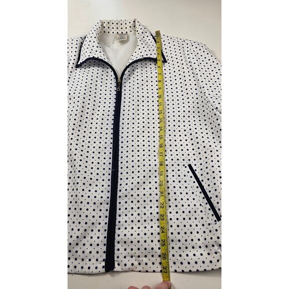 Allison daley polka dot shaket 16 PETITE 16P with pockets full zip black white # - Picture 6 of 6